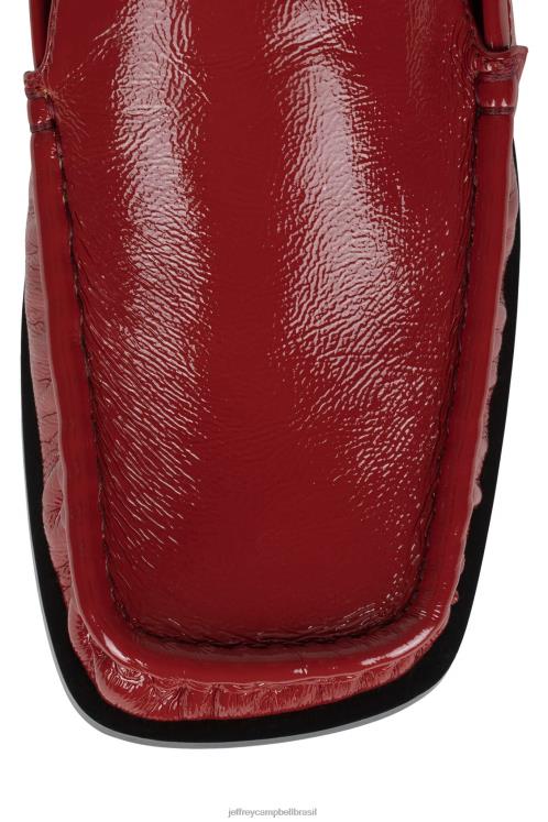 Jeffrey Campbell mulheres B0VBD1782 patente de ruga vermelha mocassim e oxford headqrtr