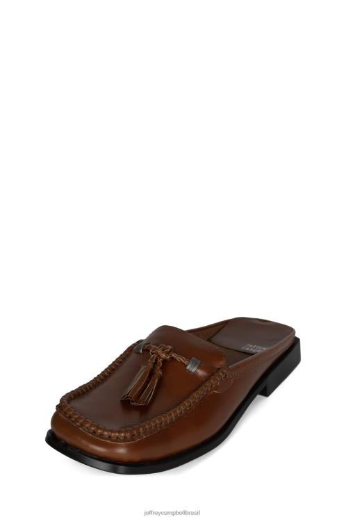 Jeffrey Campbell mulheres B0VBD58 pilha de esmalte marrom escuro mocassim e oxford clandestinos