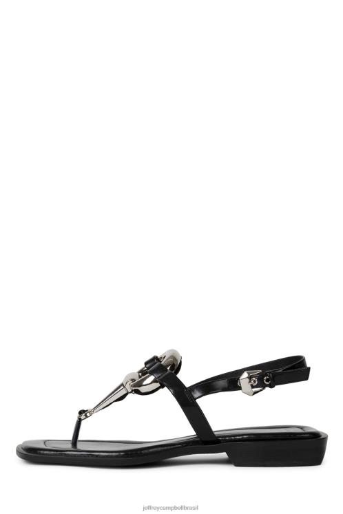 Jeffrey Campbell mulheres B0VBD101 prata negra sandálias matala