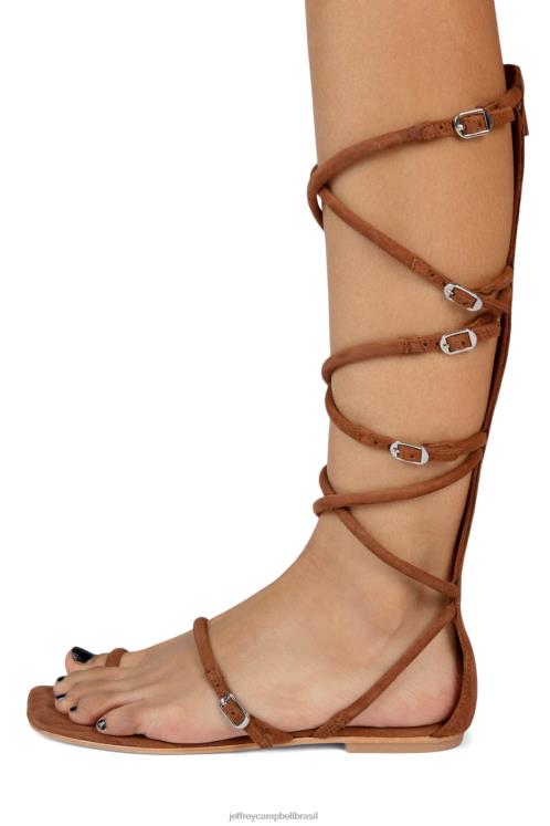 Jeffrey Campbell mulheres B0VBD119 camurça bege sandálias gladia