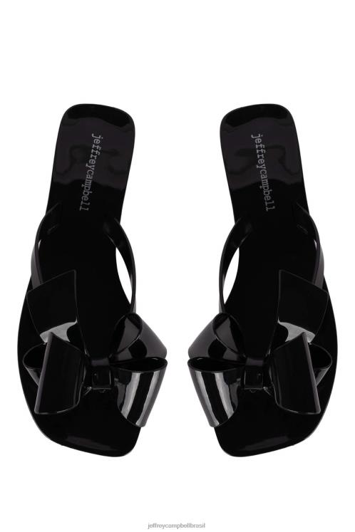 Jeffrey Campbell mulheres B0VBD152 preto brilhante sandálias açucarado