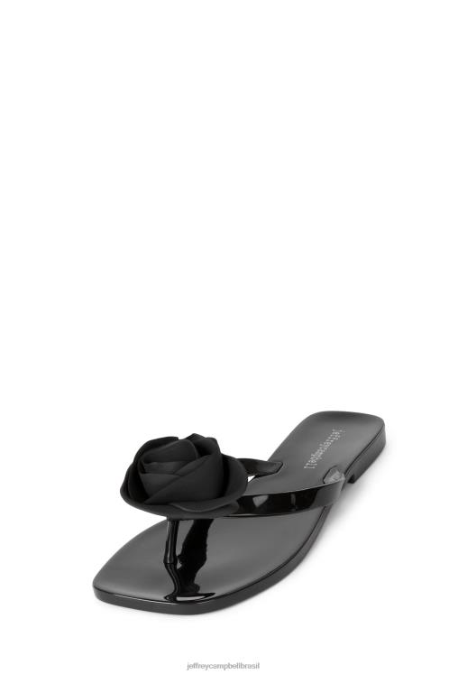 Jeffrey Campbell mulheres B0VBD157 preto brilhante sandálias Tão doce