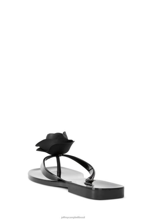 Jeffrey Campbell mulheres B0VBD157 preto brilhante sandálias Tão doce