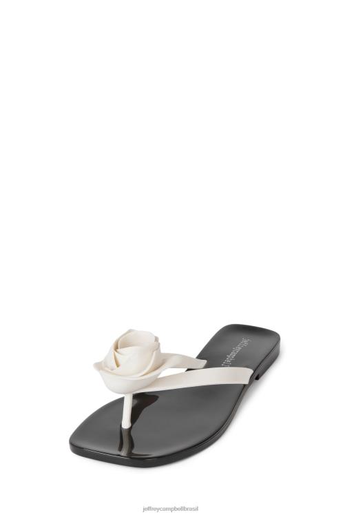 Jeffrey Campbell mulheres B0VBD158 creme brilhante preto brilhante sandálias Tão doce