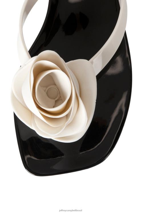 Jeffrey Campbell mulheres B0VBD158 creme brilhante preto brilhante sandálias Tão doce