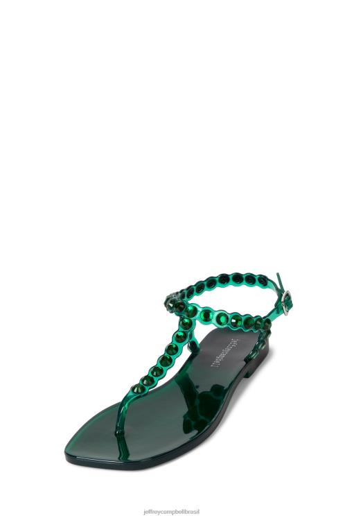 Jeffrey Campbell mulheres B0VBD162 verde escuro brilhante sandálias jemmin