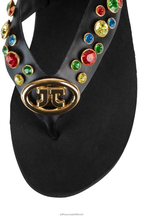 Jeffrey Campbell mulheres B0VBD167 preto multi sandálias icônicos