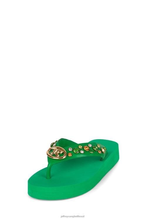 Jeffrey Campbell mulheres B0VBD168 verde multi sandálias icônicos