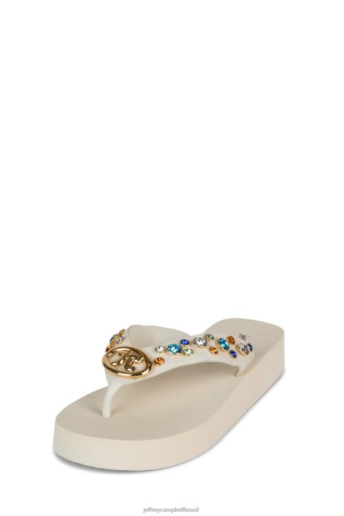 Jeffrey Campbell mulheres B0VBD170 creme multi sandálias icônicos