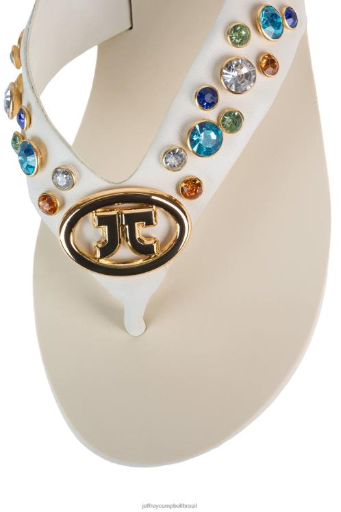 Jeffrey Campbell mulheres B0VBD170 creme multi sandálias icônicos