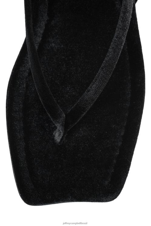 Jeffrey Campbell mulheres B0VBD1734 veludo preto sandálias Beijado pelo sol, ensolarado