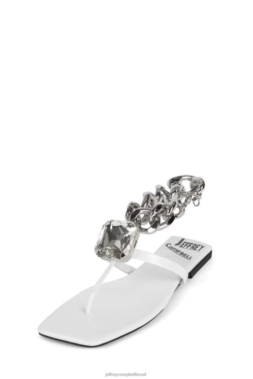 Jeffrey Campbell mulheres B0VBD1742 prata patente branca sandálias toca-on-it