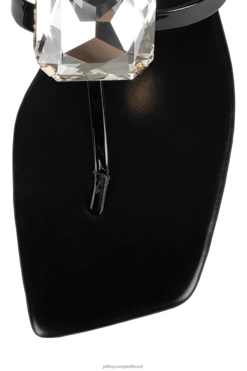 Jeffrey Campbell mulheres B0VBD1743 ouro preto patente sandálias toca-on-it