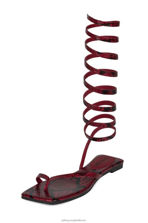Jeffrey Campbell mulheres B0VBD1760 cobra preta vermelha sandálias furtivo