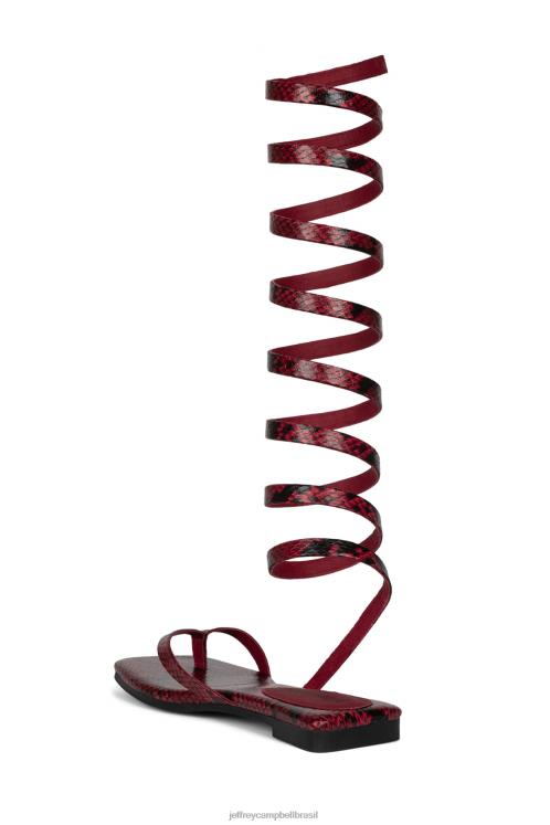 Jeffrey Campbell mulheres B0VBD1760 cobra preta vermelha sandálias furtivo
