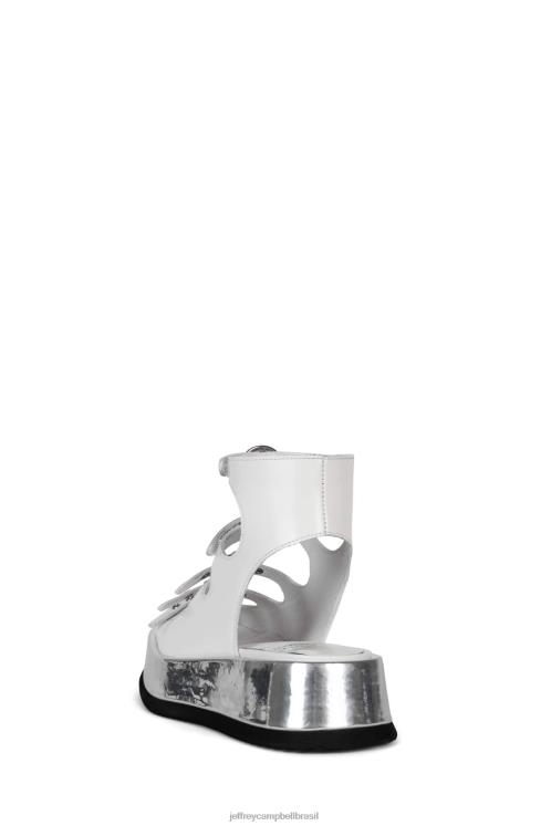 Jeffrey Campbell mulheres B0VBD222 caixa branca prata sandálias infravermelho