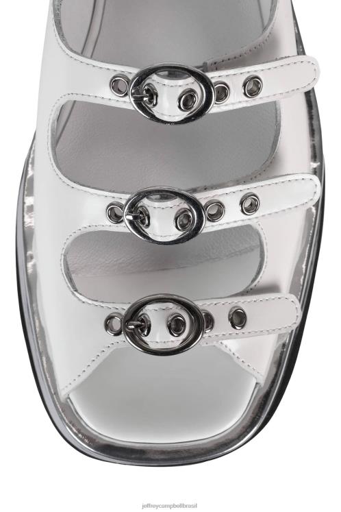 Jeffrey Campbell mulheres B0VBD222 caixa branca prata sandálias infravermelho