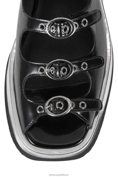 Jeffrey Campbell mulheres B0VBD223 prata caixa preta sandálias infravermelho