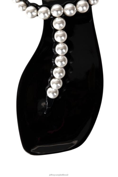 Jeffrey Campbell mulheres B0VBD65 preto brilhante sandálias perolado