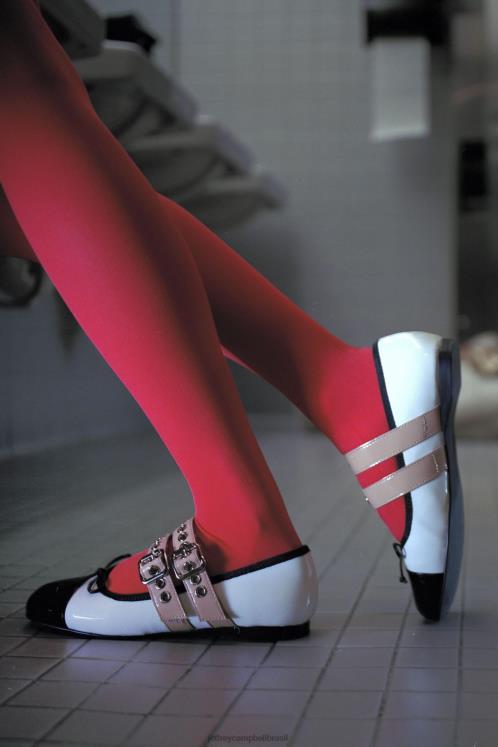 Jeffrey Campbell mulheres B0VBD201 patente nude preto branco Sapatilhas de ballet balé