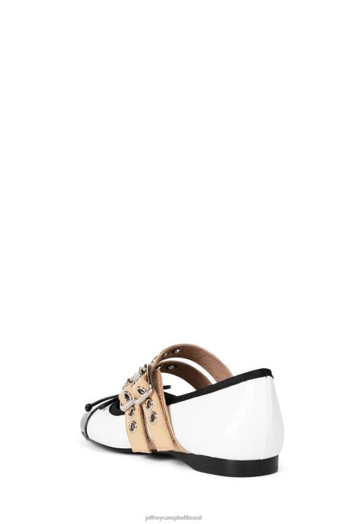 Jeffrey Campbell mulheres B0VBD201 patente nude preto branco Sapatilhas de ballet balé