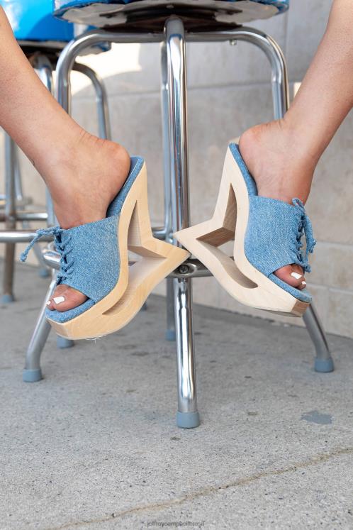 Jeffrey Campbell mulheres B0VBD279 jeans azul a reinicialização do jeans trapézio