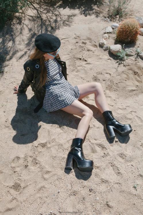 Jeffrey Campbell mulheres B0VBD1237 marrom bota de plataforma México