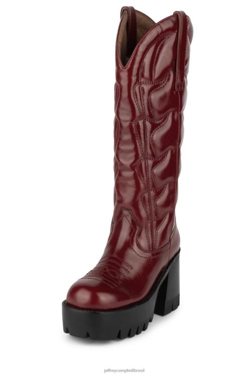 Jeffrey Campbell mulheres B0VBD671 vermelho botas joelho a coxa caipira