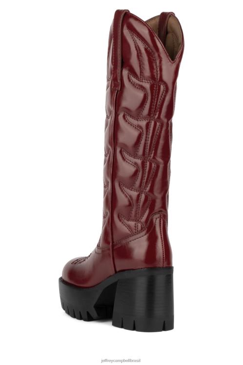 Jeffrey Campbell mulheres B0VBD671 vermelho botas joelho a coxa caipira