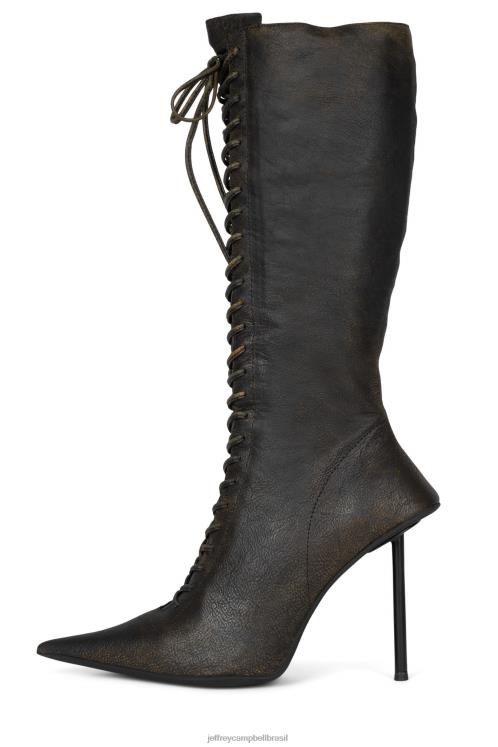Jeffrey Campbell mulheres B0VBD674 marrom angustiado botas joelho a coxa cativar