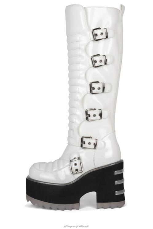Jeffrey Campbell mulheres B0VBD675 patente branca botas joelho a coxa zenon-kh