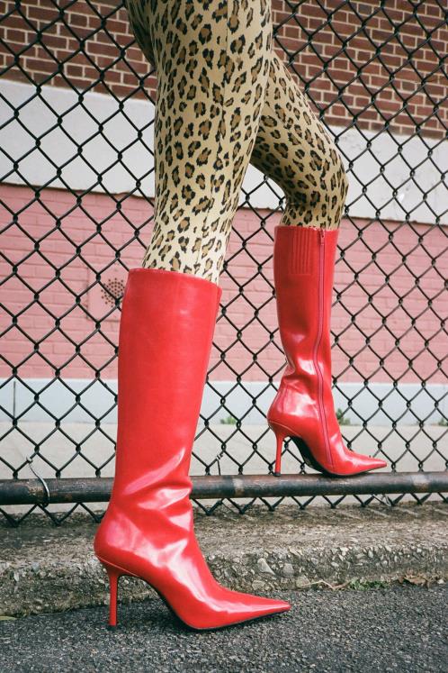 Jeffrey Campbell mulheres B0VBD677 vermelho botas joelho a coxa queridos