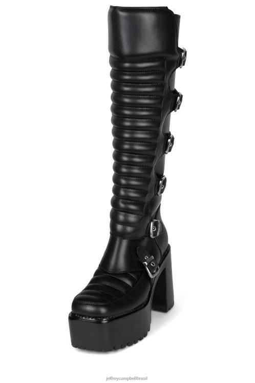 Jeffrey Campbell mulheres B0VBD685 preto botas joelho a coxa moto-xx