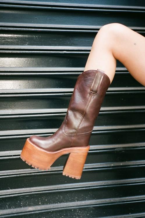 Jeffrey Campbell mulheres B0VBD691 pilha natural de café botas joelho a coxa cemitério