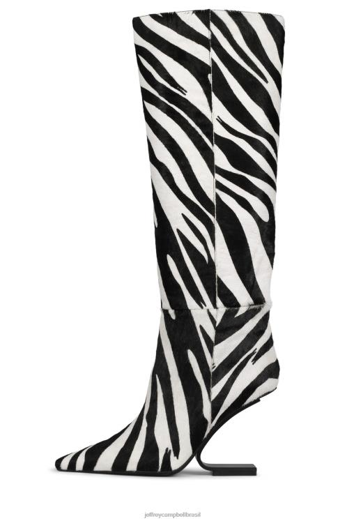Jeffrey Campbell mulheres B0VBD697 zebra branca preta preta botas joelho a coxa bússola-kh