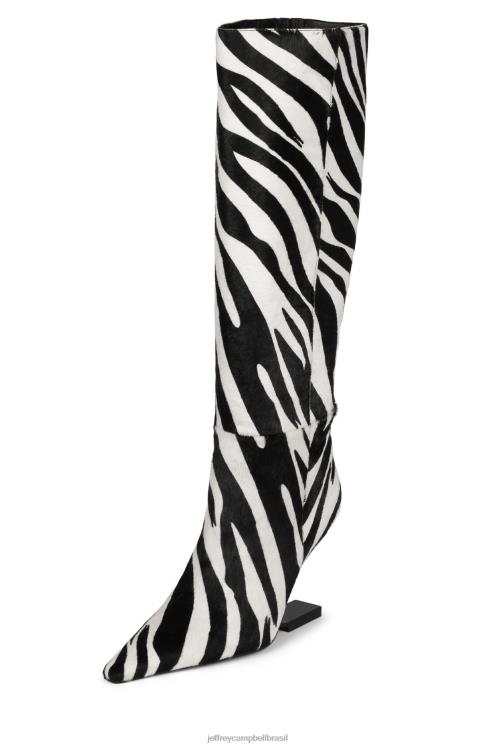 Jeffrey Campbell mulheres B0VBD697 zebra branca preta preta botas joelho a coxa bússola-kh