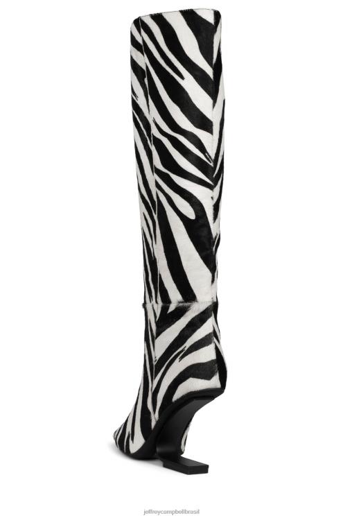 Jeffrey Campbell mulheres B0VBD697 zebra branca preta preta botas joelho a coxa bússola-kh