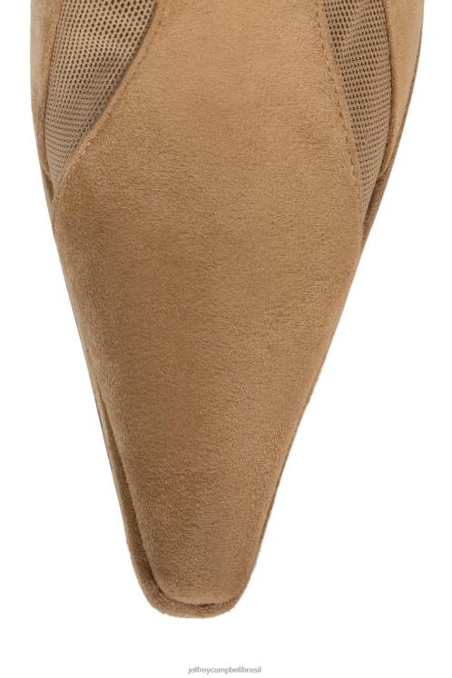 Jeffrey Campbell mulheres B0VBD700 malha de camurça natural botas joelho a coxa listras-kh
