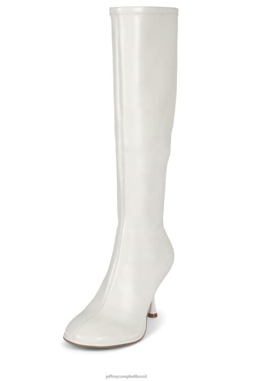 Jeffrey Campbell mulheres B0VBD719 patente de rugas brancas botas joelho a coxa oblíquos-k