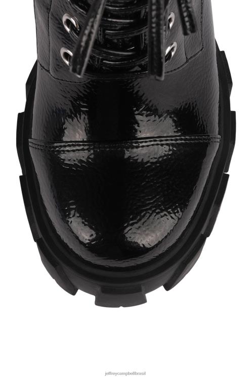 Jeffrey Campbell mulheres B0VBD727 patente de rugas pretas botas joelho a coxa mítico