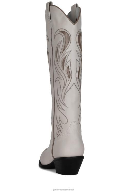 Jeffrey Campbell mulheres B0VBD763 taupe branco botas joelho a coxa o galinheiro