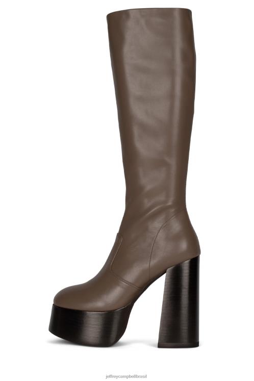 Jeffrey Campbell mulheres B0VBD773 taupe escuro botas joelho a coxa timewarp