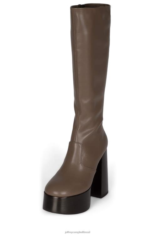 Jeffrey Campbell mulheres B0VBD773 taupe escuro botas joelho a coxa timewarp