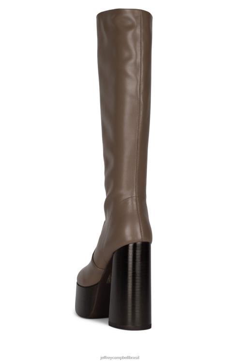 Jeffrey Campbell mulheres B0VBD773 taupe escuro botas joelho a coxa timewarp