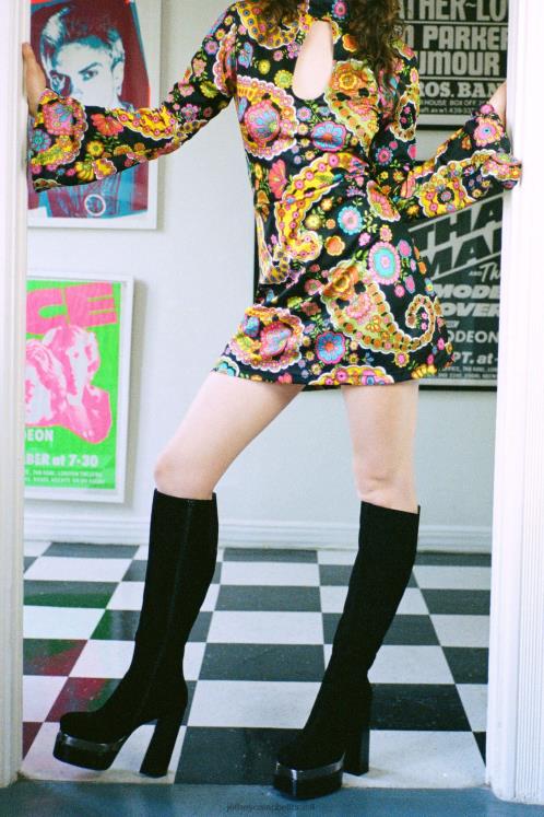 Jeffrey Campbell mulheres B0VBD775 camurça vermelha dourada botas joelho a coxa dancerama