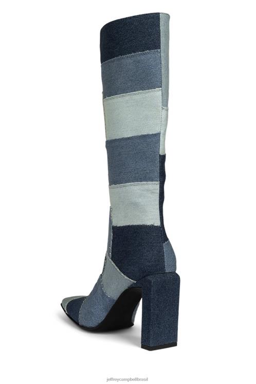 Jeffrey Campbell mulheres B0VBD781 jeans multi botas joelho a coxa velocidade da luz