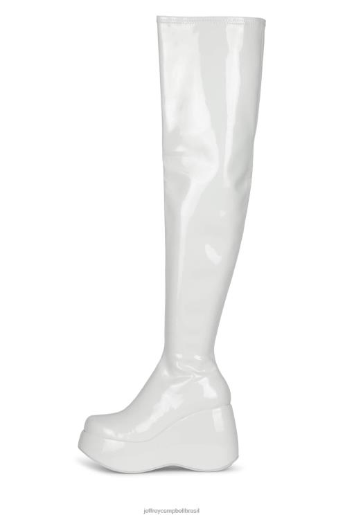 Jeffrey Campbell mulheres B0VBD784 patente branca botas joelho a coxa alita-kh