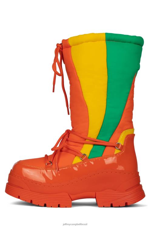 Jeffrey Campbell mulheres B0VBD787 multi laranja brilhante botas joelho a coxa esquis