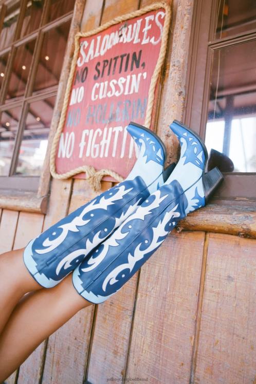 Jeffrey Campbell mulheres B0VBD788 combinação azul botas joelho a coxa Starwood-2