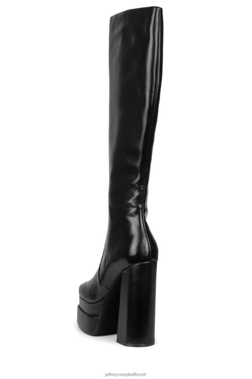 Jeffrey Campbell mulheres B0VBD798 preto botas joelho a coxa chutando
